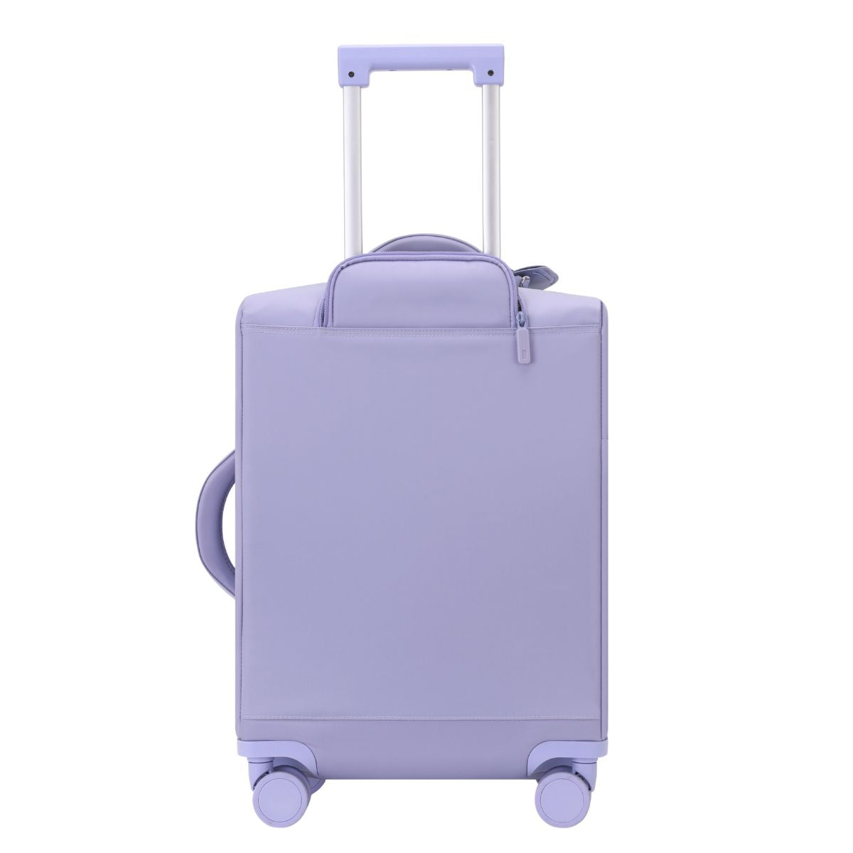 Urbaneo 64cm softside medium check in suitcase in Violet Purple, back view with telescopic handle