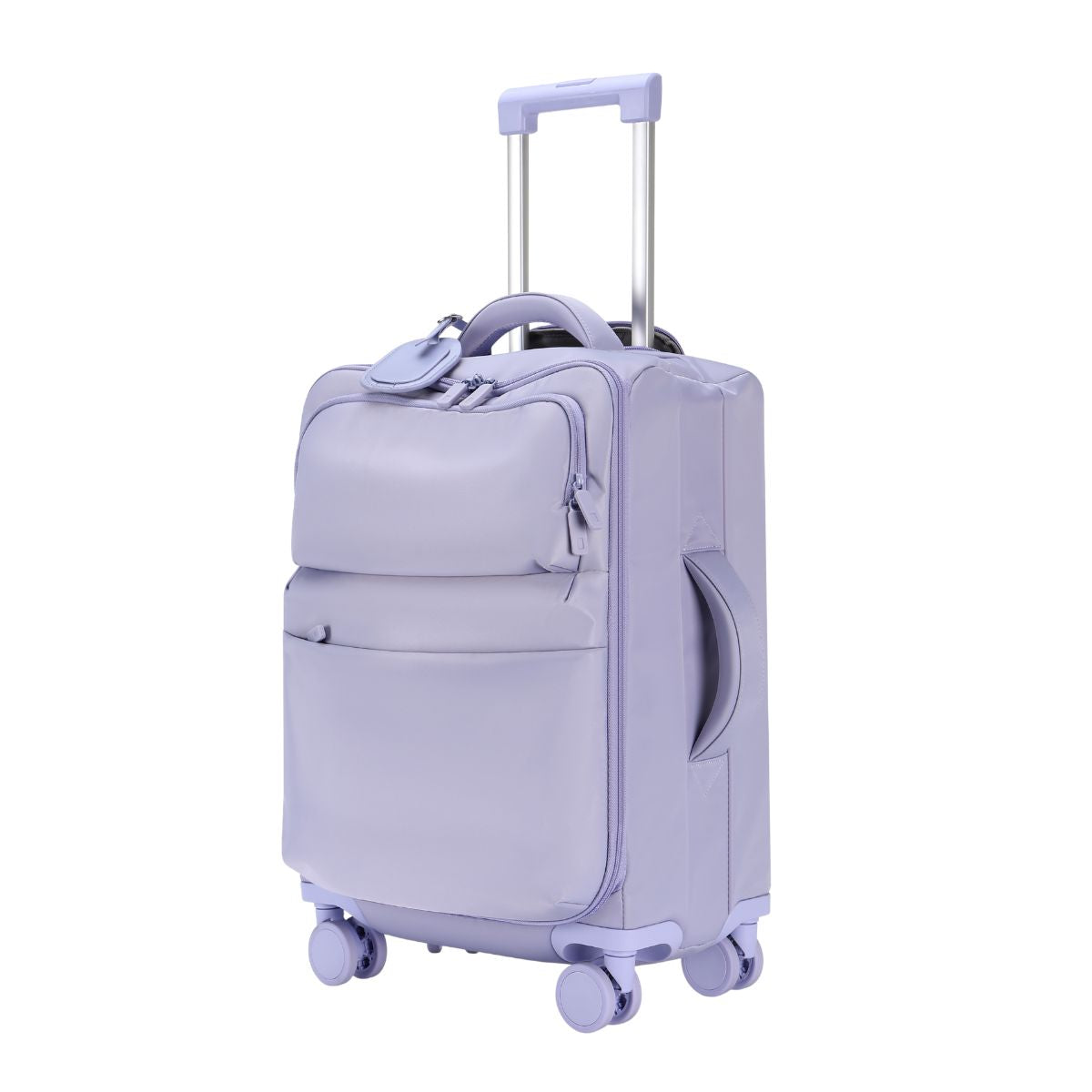 Urbaneo 64cm softside medium check in suitcase in Violet Purple, three-quarter front view